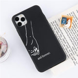 Funny Couples Black Soft Phone Case Back Cover - iPhone 12 Pro Max/12 Pro/12/12 Mini/SE/11 Pro Max/11 Pro/11/XS Max/XR/XS/X/8 Plus/8 - halloladies
