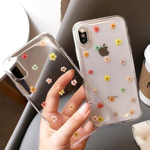 Real Dried Flowers Clear Phone Case Back Cover - iPhone 11 Pro Max/11 Pro/11/XS Max/XR/XS/X/8 Plus/8/7 Plus/7 - halloladies