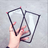 Simple Cute Devil Horns Clear Phone Case Back Cover - iPhone 11 Pro Max/11 Pro/11/XS Max/XR/XS/X/8 Plus/8/7 Plus/7 - halloladies