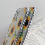 Cute Sunflowers Clear Soft TPU Phone Case Back Cover for iPhone 12 Pro Max/12 Pro/12/12 Mini/SE/11 Pro Max/11 Pro/11/XS Max/XR/XS/X/8 Plus/8 - halloladies