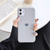 Candy Color Love Heart Phone Case Back Cover for iPhone 12 Pro Max/12 Pro/12/12 Mini/SE/11 Pro Max/11 Pro/11/XS Max/XR/XS/X/8 Plus/8 - halloladies