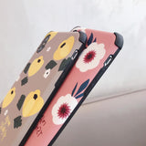 Cute Flower Painting Corner Protection Matte Phone Case Back Cover - iPhone XS Max/XR/XS/X/8 Plus/8/7 Plus/7/6s Plus/6s/6 Plus/6 - halloladies