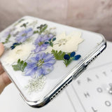 Luxury Clear Handmade Dried Real Flowers Pressed Phone Case Back Cover for iPhone XS Max/XR/XS/X/8 Plus/8/7 Plus/7/6s Plus/6s/6 Plus/6 - halloladies