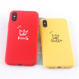 Candy Color King Queen Crown Phone Case Back Cover - iPhone 11/11 Pro/11 Pro Max/XS Max/XR/XS/X/8 Plus/8/7 Plus/7 - halloladies