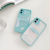 Contrast Color Letters Clear Matte Soft Phone Case Back Cover for iPhone 12 Pro Max/12 Pro/12/12 Mini/SE/11 Pro Max/11 Pro/11/XS Max/XR/XS/X/8 Plus/8 - halloladies