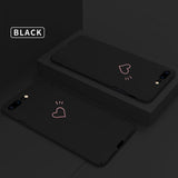 Ultra Thin Matte Solid Color Love Heart Hard Phone Case Back Cover - iPhone 11 Pro Max/11 Pro/11/XS Max/XR/XS/X/8 Plus/8 - halloladies