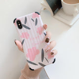 Simple Cute Flower Smile Letter Phone Case Back Cover - iPhone 11 Pro Max/11 Pro/11/XS Max/XR/XS/X/8 Plus/8/7 Plus/7 - halloladies
