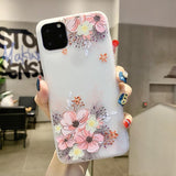 Cute Relief Flower Soft TPU Phone Case Back Cover - iPhone 11 Pro Max/11 Pro/11/XS Max/XR/XS/X/8 Plus/8/7 Plus/7/6s Plus/6s/6 Plus/6 - halloladies