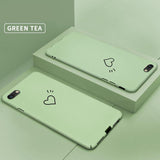 Ultra Thin Matte Solid Color Love Heart Hard Phone Case Back Cover - iPhone 11 Pro Max/11 Pro/11/XS Max/XR/XS/X/8 Plus/8 - halloladies