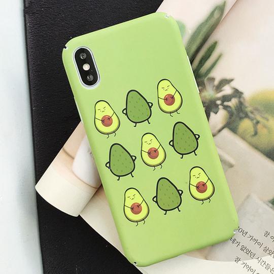 Green Cute Avocado Summer Fruit Phone Case Back Cover for iPhone XS Max/XR/XS/X/8 Plus/8/7 Plus/7/6s Plus/6s/6 Plus/6 - halloladies