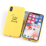 Candy Color King Queen Crown Phone Case Back Cover - iPhone 11/11 Pro/11 Pro Max/XS Max/XR/XS/X/8 Plus/8/7 Plus/7 - halloladies