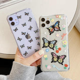 Colorful Butterfly Transparent Soft Phone Case Back Cover - iPhone 12 Pro Max/12 Pro/12/12 Mini/SE/11 Pro Max/11 Pro/11/XS Max/XR/XS/X/8 Plus/8 - halloladies