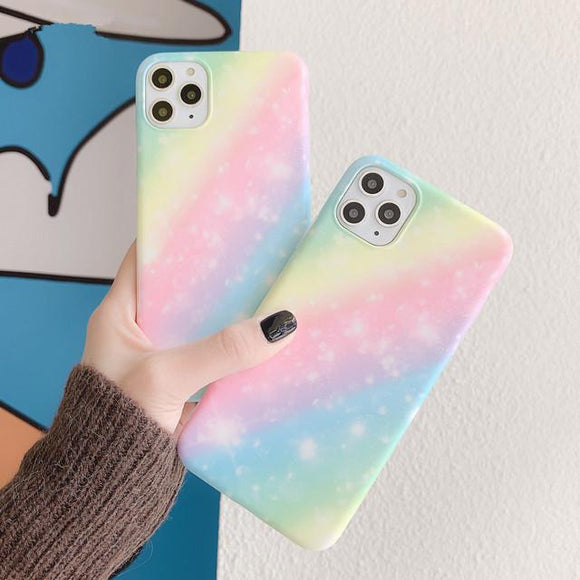 Fashion Soft Candy Color Gradient Rainbow Phone Case Back Cover - iPhone 11 Pro Max/11 Pro/11/XS Max/XR/XS/X/8 Plus/8/7 Plus/7 - halloladies