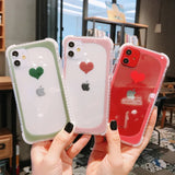 Simple Candy Color Love Heart Transparent Acrylic Phone Case Back Cover for iPhone 12 Pro Max/12 Pro/12/12 Mini/SE/11 Pro Max/11 Pro/11/XS Max/XR/XS/X/8 Plus/8 - halloladies