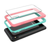 Contrast Color 2 in 1 Combo Clear Acrylic Armor Phone Case Back Cover for iPhone 11/11 Pro/11 Pro Max/XS Max/XR/XS/X/8 Plus/8/7 Plus/7 - halloladies