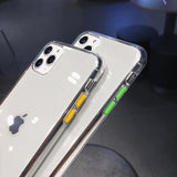 Transparent Candy Color Button Soft Phone Case Back Cover - iPhone 11/11 Pro/11 Pro Max/XS Max/XR/XS/X/8 Plus/8/7 Plus/7 - halloladies