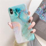Creative Marble Soft IMD Phone Case Back Cover for iPhone 11/11 Pro/11 Pro Max/XS Max/XR/XS/X/8 Plus/8/7 Plus/7 - halloladies