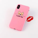 Candy Color Cute Corgi "I Love You" Phone Case Back Cover for iPhone 11/11 Pro/11 Pro Max/XS Max/XR/XS/X/8 Plus/8/7 Plus/7 - halloladies