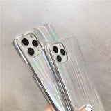 Laser Rainbow Color Soft Phone Case Back Cover - iPhone 12 Pro Max/12 Pro/12/12 Mini/SE/11 Pro Max/11 Pro/11/XS Max/XR/XS/X/8 Plus/8 - halloladies