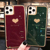 Glitter Stars Bling Powder Love Heart Phone Case Back Cover - iPhone 11/11 Pro/11 Pro Max/XS Max/XR/XS/X/8 Plus/8/7 Plus/7 - halloladies