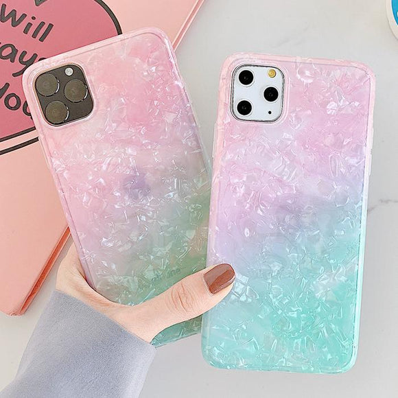 Dream Shell Gradient Rainbow Soft TPU Phone Case Back Cover for iPhone 11 Pro Max/11 Pro/11/XS Max/XR/XS/X/8 Plus/8/7 Plus/7 - halloladies