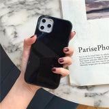 Feather Starry Sky Tempered Glass Black Phone Case Back Cover for iPhone 11 Pro Max/11 Pro/11/XS Max/XR/XS/X/8 Plus/8/7 Plus/7 - halloladies
