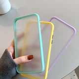 Contrast Candy Color Transparent Soft Phone Case Back Cover - iPhone 12 Pro Max/12 Pro/12/12 Mini/SE/11 Pro Max/11 Pro/11/XS Max/XR/XS/X/8 Plus/8 - halloladies