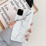 Soft IMD Fashion Simple Marble Phone Case Back Cover for iPhone 12 Pro Max/12 Pro/12/12 Mini/SE/11 Pro Max/11 Pro/11/XS Max/XR/XS/X/8 Plus/8 - halloladies