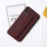 Magnetic bracket Wrist Strap Soft Silicone Candy Color Phone Case Back Cover - iPhone 11 Pro Max/11 Pro/11/XS Max/XR/XS/X/8 Plus/8 - halloladies