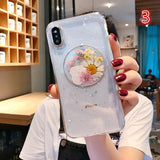 Real Dried Flower Glitter Star Phone Case Back Cover - iPhone 11 Pro Max/11 Pro/11/XS Max/XR/XS/X/8 Plus/8/7 Plus/7 - halloladies