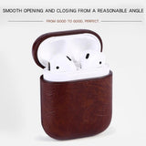 Vintage Matte Leather Storage Bag with Hook Airpods Case Wireless Bluetooth Earphone Cases for Airpods - halloladies