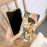 Retro Leaves 360 Full Body Phone Case Back Cover for iPhone 11 Pro Max/11 Pro/11/XS Max/XR/XS/X/8 Plus/8/7 Plus/7 - halloladies