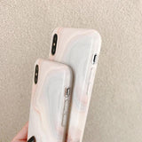 Simple Marble Texture Soft Phone Case Back Cover - iPhone 11/11 Pro/11 Pro Max/XS Max/XR/XS/X/8 Plus/8/7 Plus/7 - halloladies