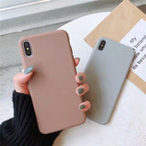 Cute Matte Solid Candy Phone Case Back Cover - iPhone 12 Pro Max/12 Pro/12/12 Mini/SE/11 Pro Max/11 Pro/11/XS Max/XR/XS/X/8 Plus/8 - halloladies