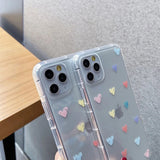 Transparent Heart Shaped Pattern Soft Phone Case Back Cover for iPhone 12 Pro Max/12 Pro/12/12 Mini/SE/11 Pro Max/11 Pro/11/XS Max/XR/XS/X/8 Plus/8 - halloladies