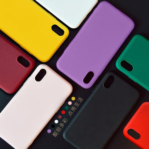 Simple Candy Color Matte Soft TPU Phone Case Back Cover for iPhone 11/11 Pro/11 Pro Max/XS Max/XR/XS/X/8 Plus/8/7 Plus/7 - halloladies