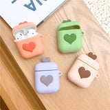 3D Love Heart Candy Color Airpods Case Wireless Bluetooth Earphone Cases for Airpods - halloladies