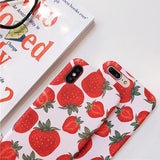 Cute Summer Fruit Strawberry Soft Phone Case Back Cover for iPhone XS Max/XR/XS/X/8 Plus/8/7 Plus/7/6s Plus/6s/6 Plus/6 - halloladies