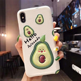 Cute Cartoon 3D Avocado Fruit Pattern TPU Phone Case Back Cover for iPhone XS Max/XR/XS/X/8 Plus/8/7 Plus/7/6s Plus/6s/6 Plus/6 - halloladies