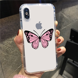 Colorful Butterfly Transparent Soft Silicone Phone Case Back Cover for iPhone 12 Pro Max/12 Pro/12/12 Mini/SE/11 Pro Max/11 Pro/11/XS Max/XR/XS/X/8 Plus/8 - halloladies