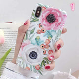 Vintage Colorful Flower Leaf Soft IMD Phone Case Back Cover - iPhone XS Max/XR/XS/X/8 Plus/8/7 Plus/7/6s Plus/6s/6 Plus/6 - halloladies