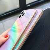 Gold Foil Gradient Rainbow Glitter Soft Phone Case Back Cover - iPhone 12 Pro Max/12 Pro/12/12 Mini/SE/11 Pro Max/11 Pro/11/XS Max/XR/XS/X/8 Plus/8 - halloladies