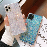 Glitter Powder Soft Phone Case Back Cover - iPhone 12 Pro Max/12 Pro/12/12 Mini/SE/11 Pro Max/11 Pro/11/XS Max/XR/XS/X/8 Plus/8 - halloladies