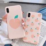Lovey Fruit Peach Soft Phone Case Back Cover - iPhone 12 Pro Max/12 Pro/12/12 Mini/SE/11 Pro Max/11 Pro/11/XS Max/XR/XS/X/8 Plus/8 - halloladies