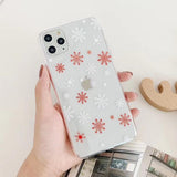 Snowflake Christmas Tree Transparent Soft Phone Case Back Cover - iPhone 11/11 Pro/11 Pro Max/XS Max/XR/XS/X/8 Plus/8/7 Plus/7 - halloladies