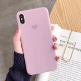 Monochrome Love Heart With Dust Plug Phone Case Back Cover - iPhone XS Max/XR/XS/X/8 Plus/8/7 Plus/7/6s Plus/6s/6 Plus/6 - halloladies