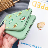 Cute Avocado Matte Soft TPU Phone Case Back Cover - iPhone 11/11 Pro/11 Pro Max/XS Max/XR/XS/X/8 Plus/8/7 Plus/7 - halloladies