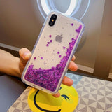 Liquid Quicksand Bling Love Heart Star Soft Phone Case Back Cover - iPhone 11/11 Pro/11 Pro Max/XS Max/XR/XS/X/8 Plus/8/7 Plus/7 - halloladies