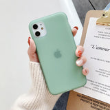 Simple Candy Color Matte Transparent Soft Phone Case Back Cover for iPhone 12 Pro Max/12 Pro/12/12 Mini/SE/11 Pro Max/11 Pro/11/XS Max/XR/XS/X/8 Plus/8 - halloladies