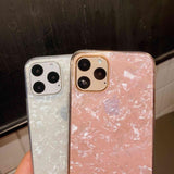 Glitter Shell Pattern Sparkle Bling Crystal Clear Soft TPU Phone Case Back Cover for iPhone 11/11 Pro/11 Pro Max/XS Max/XR/XS/X/8 Plus/8/7 Plus/7 - halloladies